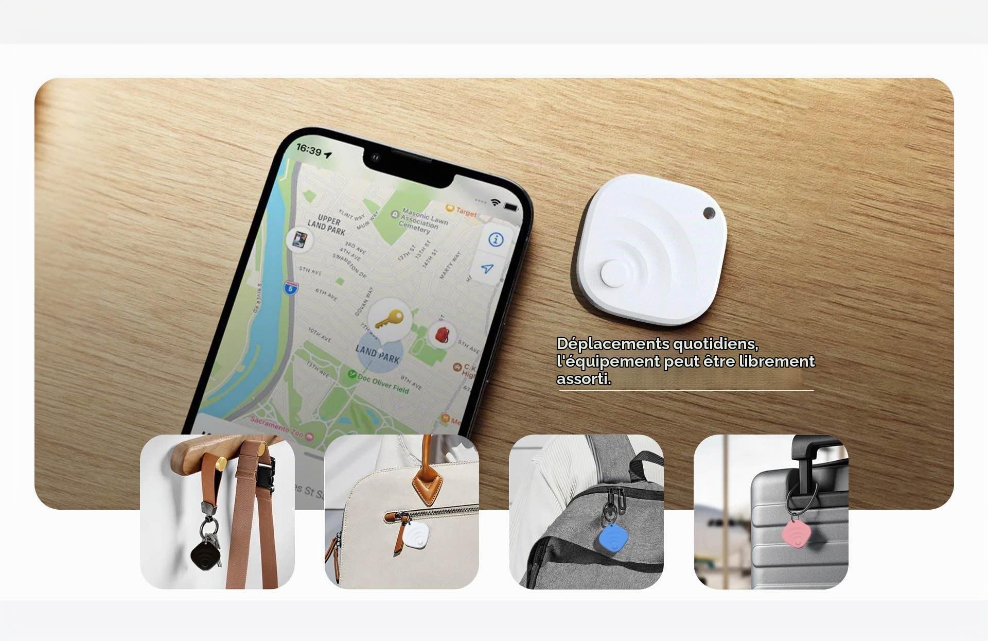 Tagigo Tracker – Fonctionne avec Google Find Hub (Find My Device), batterie remplaçable, idéal pour portefeuilles, clés, sacs, bagages (Android uniquement, lot de 4, noir)