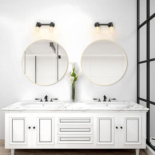 Miniatura 99 de WallBeyond Espejo redondo de madera de 24 pulgadas, espejo de pared circular para baño, espejo de pared redondo para decoración de pared, tocador