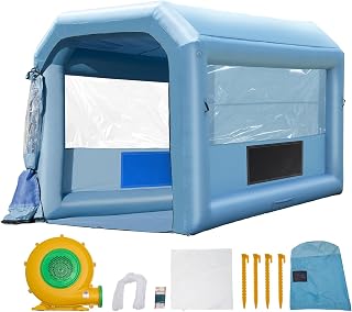 Happybuy Portable Airbrushing Enclosure, 13.1 x 9.8 x 9 ft, 750W Air Propeller & Filtration, Ideal for Vehicle Components, Motorbikes, Bicycles