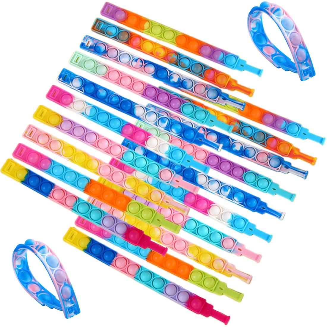 20 Braccialetti Pop It Anti Stress - Giocattoli Sensoriali Per Autismo E ADHD - Foto 6