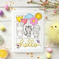 Vista 3 de Juego de sellos y troqueles de Happy Day para hacer tarjetas, sellos transparentes y troqueles de corte de metal para álbumes de recortes