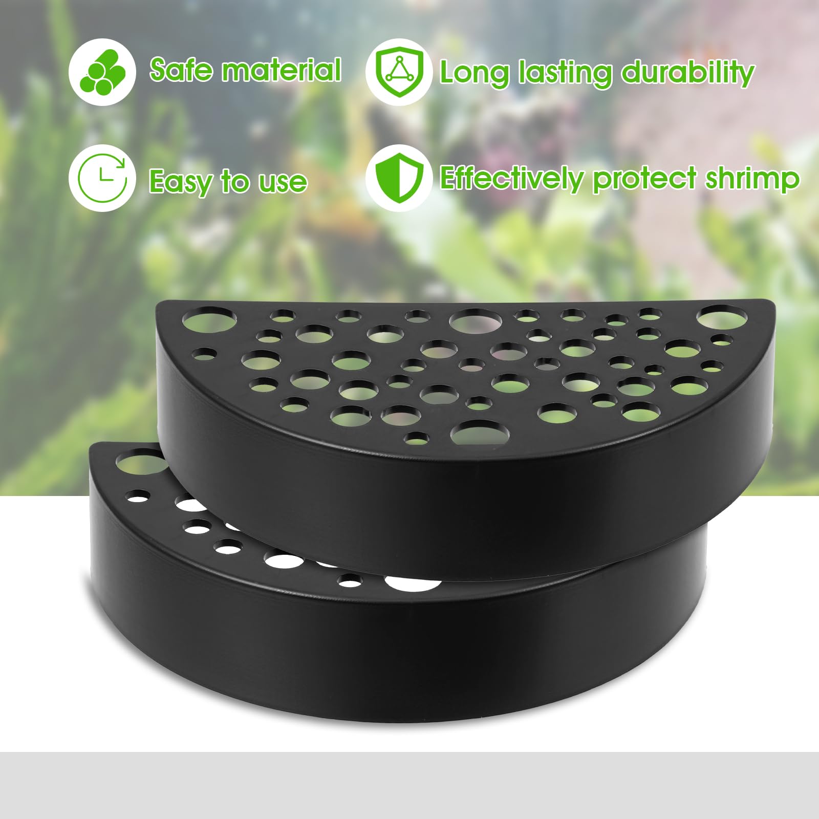 2 Stück Garnelen Höhlen Aquarium Deko - Halbmond Verstecke Für Junge Garnelen