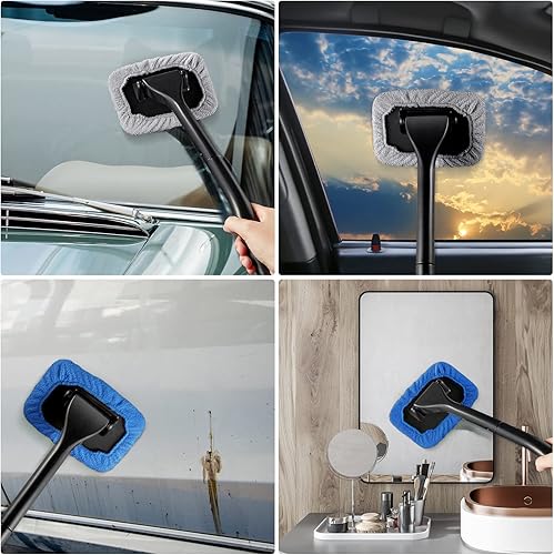 Miniatura 26 de Frienda Juego de 2 herramientas de limpieza de parabrisas para el interior del parabrisas del automóvil, limpiador de ventanas automático con mango