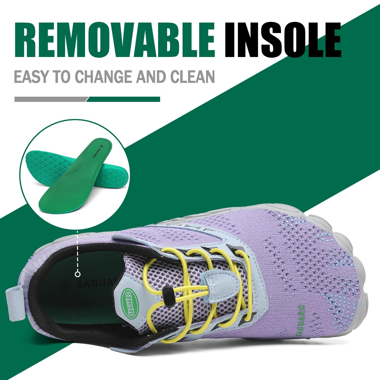 SAGUARO Barefoot Shoes Uomo Donna Scarpe Barefoot Minimaliste Scarpe a Piedi Nudi Antiscivolo Scarpe Trail Running Leggere Scarpe Dita,Gr.36-48 EU