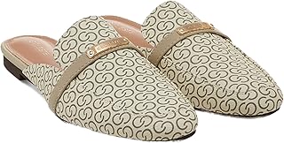CELESTE Womens Monogram Print Slip-On Mules