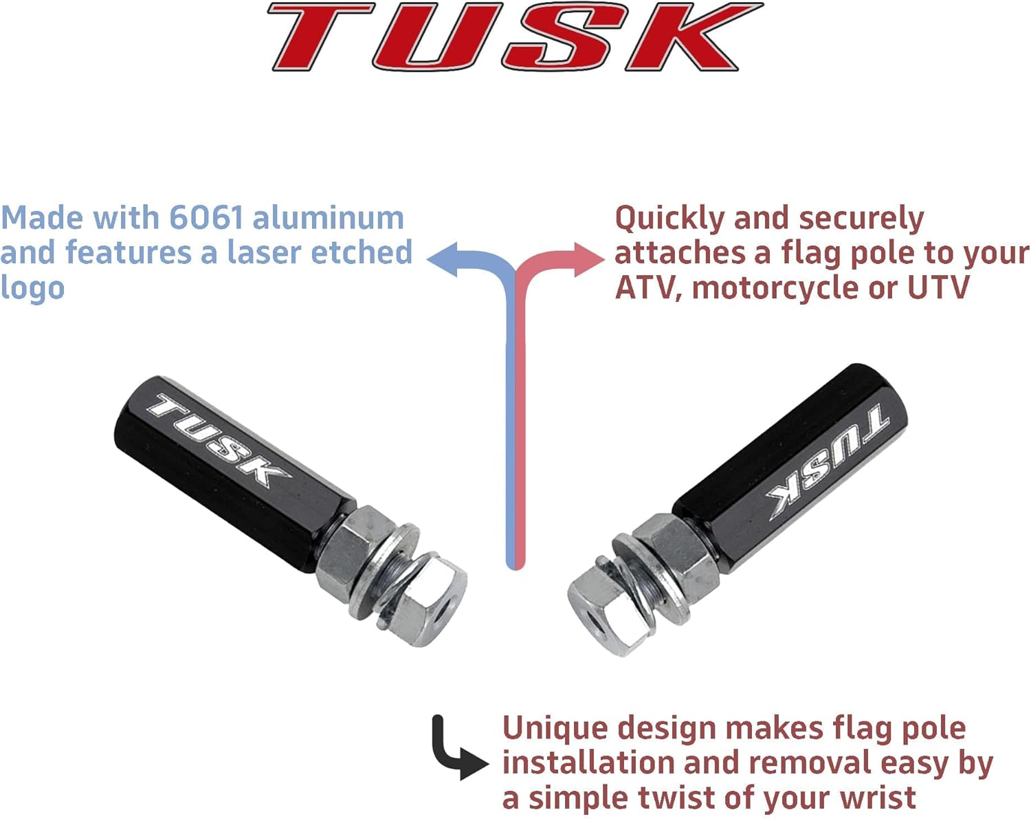 Tusk Quick Release Flag Pole Holder 1/4 inch Pole Black - Image 3