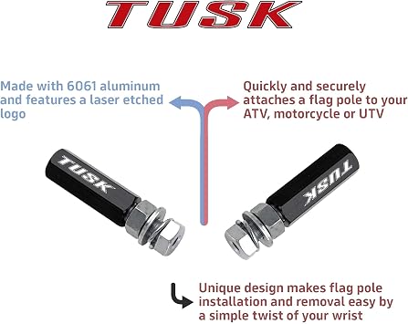 Tusk Quick Release Flag Pole Holder 1/4 inch Pole Black