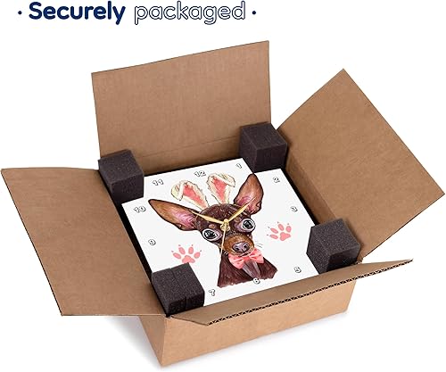 Miniatura 7 de 3dRose Cute Little Russian Toy Terrier Dog Dressed Up Like The Easter... - Wall Clocks (dpp-378967-3)