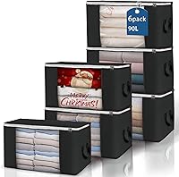 Vista 17 de Bolsas de almacenamiento grandes, paquete de 3 contenedores plegables para almacenamiento de ropa, contenedores de almacenamiento con asas