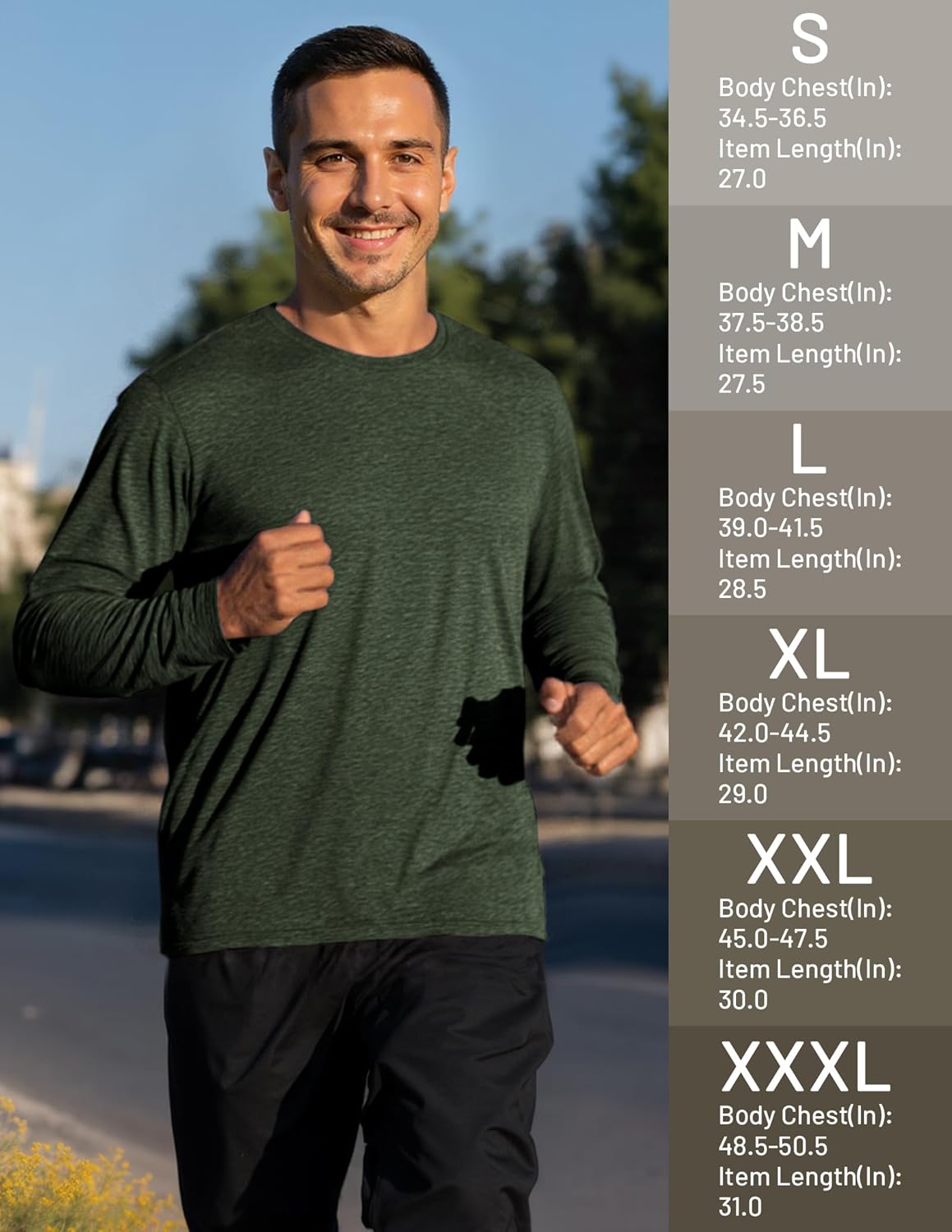 MIER X-Sofort Men's Long Sleeve T-Shirts Lightweight Super Soft Athletic Crew Neck Tees for Running Lounging Casual Workout