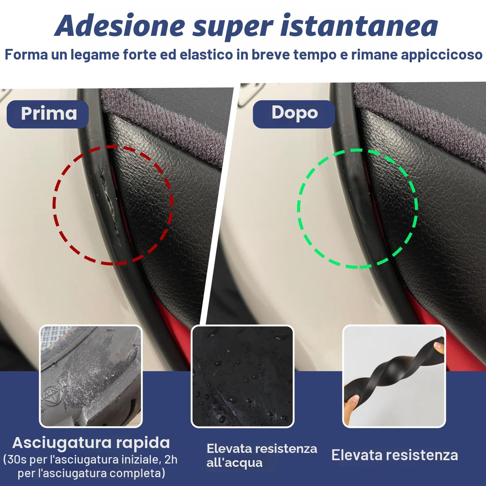 25 g di Colla in Gomma Extra Forte, Impermeabile per Pneumatici, Cinture, Stivali, Lavori di Bricolage