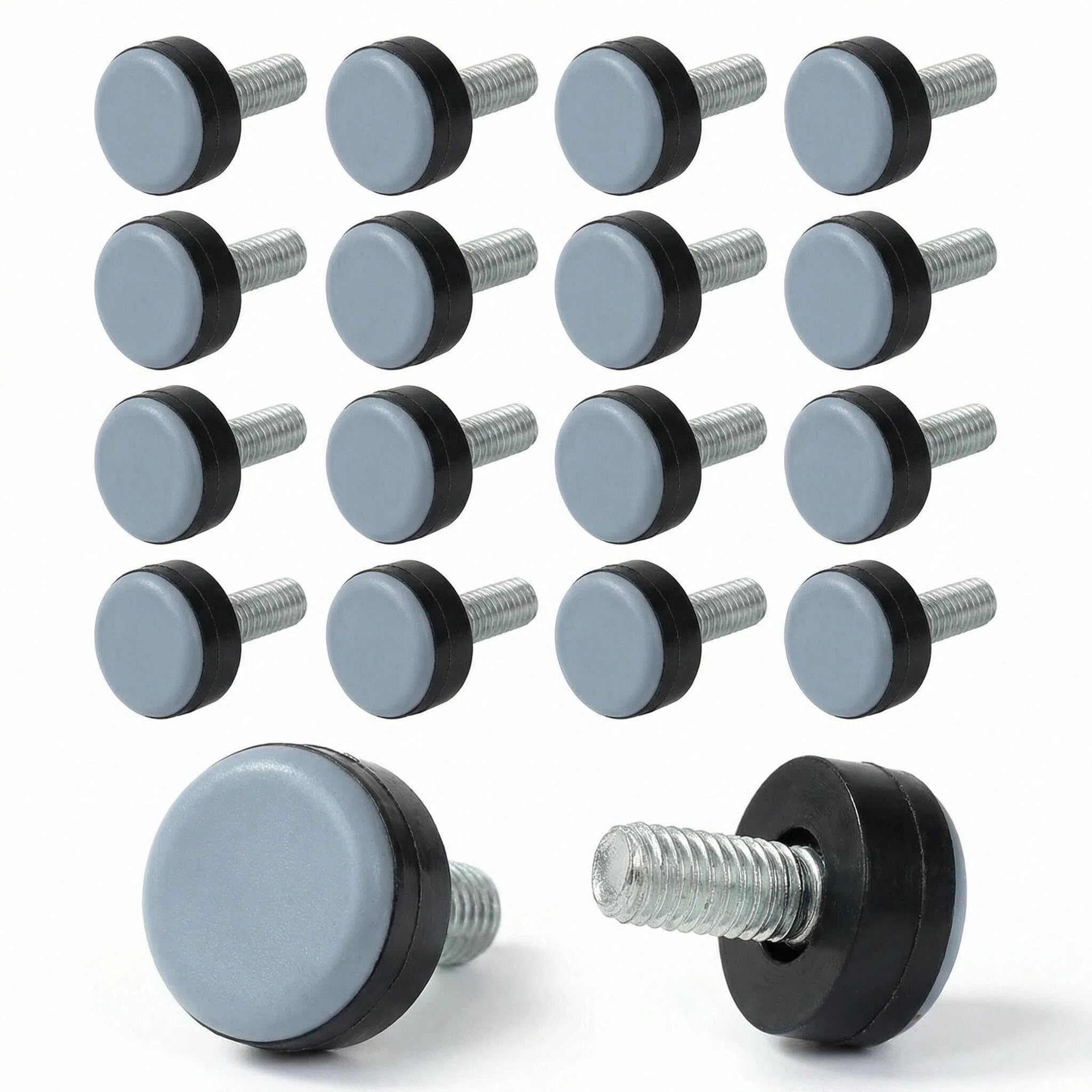 16Pcs Teflon Furniture Sliders, BRTNUP Chair Sliders 25mm Furniture Glides with Thread M8 Teflon Chair Leg Floor Protectors for Hardwood Floors Carpet Tile