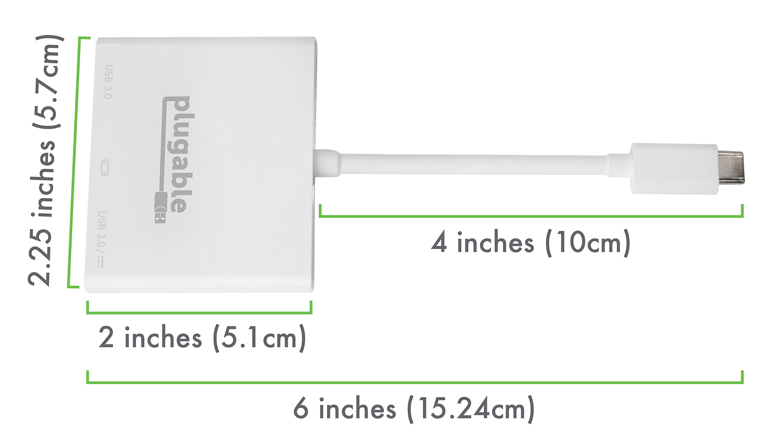 Plugable Mini stacja dokująca USB 3.1 typu C, HDMI, USB 3.0, ładowanie ciągłe USB C do MacBook Pro 2016 i 2017, Dell XPS 13 i 15, Yoga 720, Thunderbolt 3 i innych (rozdzielczość do 4K przy 30 Hz)