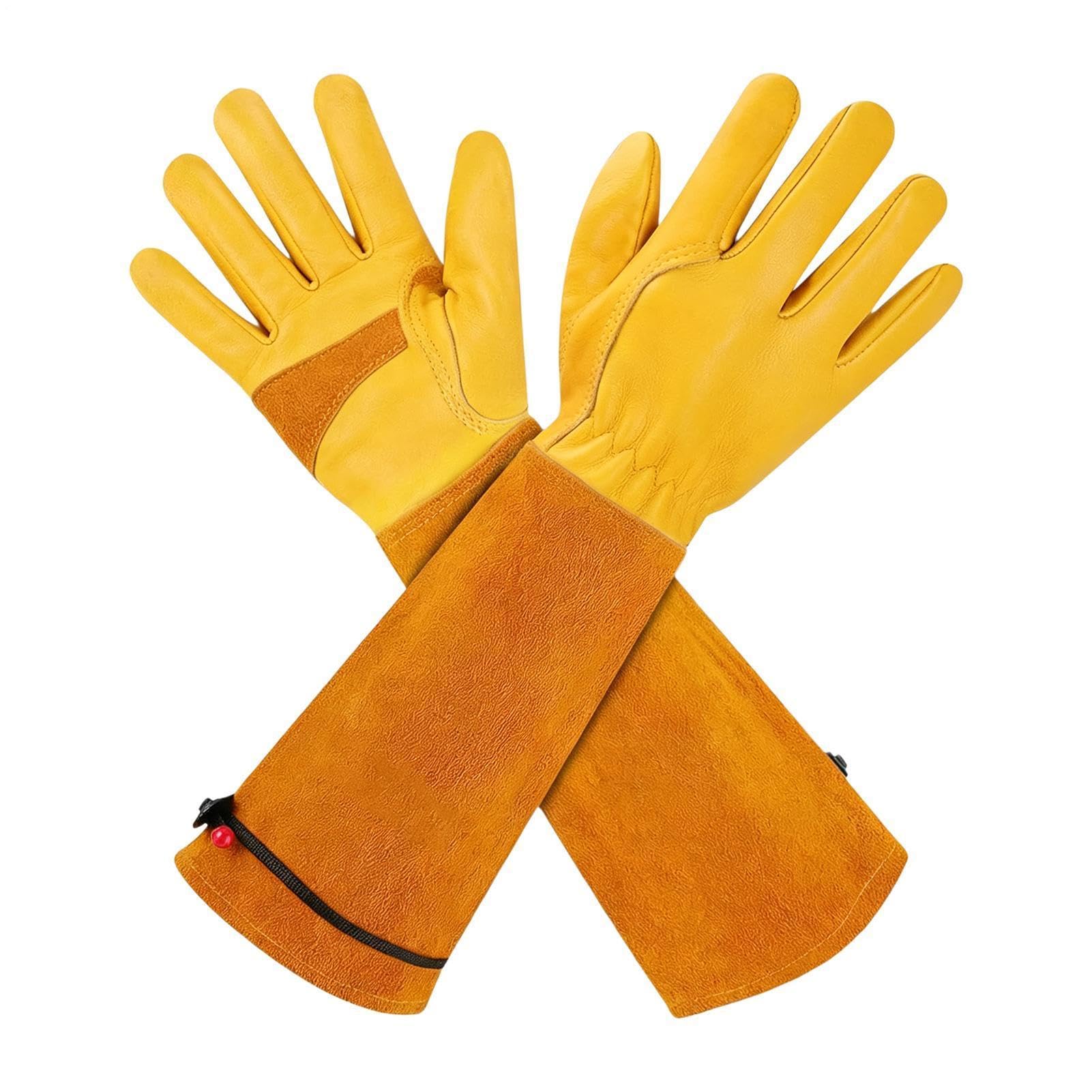 Guantes de jardín para mujer con puño ajustable y resistente a espinas 8