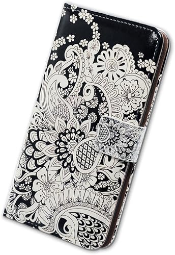 Miniatura 8 de Bcov Funda para Moto G7, funda para Moto G7 Plus, funda de cuero con flores blancas con ranura para tarjetas, soporte para Motorola Moto G7G7+