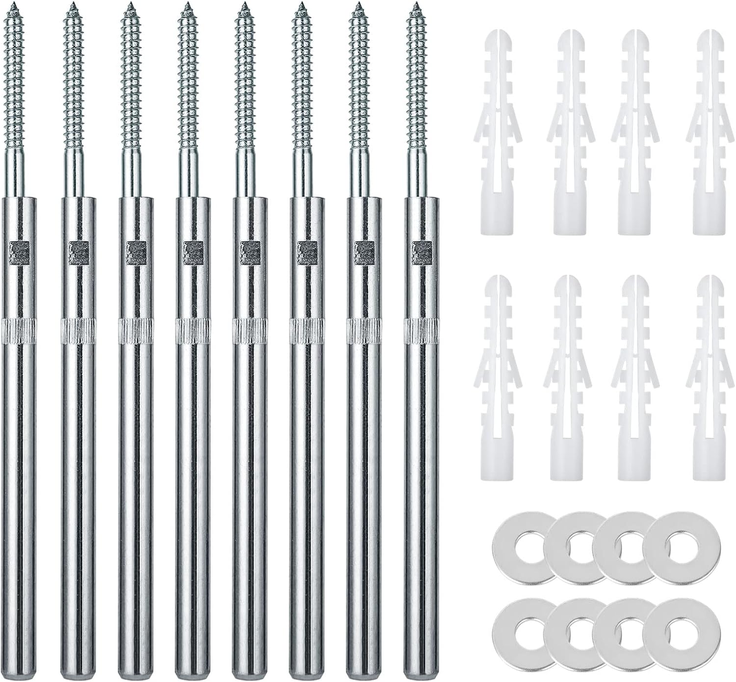 DAJAVE 8 Pack Floating Shelf Bracket, 6-2/5 inch Floating Shelves Brackets Hidden Shelf Bracket, Blind Shelf Supports Metal Brackets for Floating Wood Shelves (Screws and Wall Plugs Included)