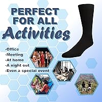 Vista 6 de EMEM Apparel Calcetines de vestir clásicos de punto de algodón acanalado suave para mujer, paquete de 5