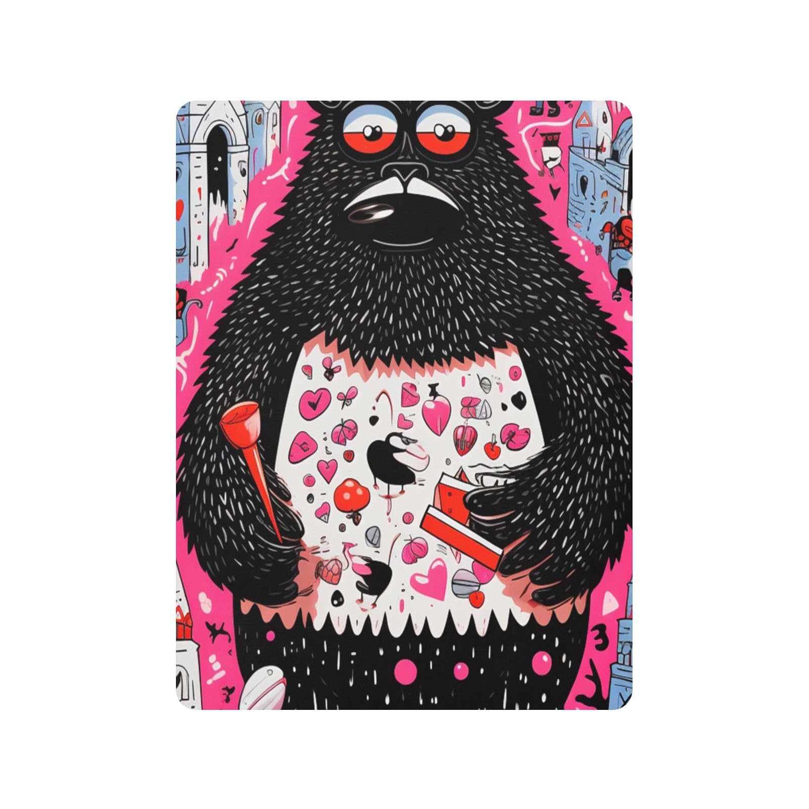Arte De Gorila Rosa Negro Sábana de Cuna para Niños Pequeños,Sábanas de Algodón Suave para Bebés Aptas para Colchón Corralito