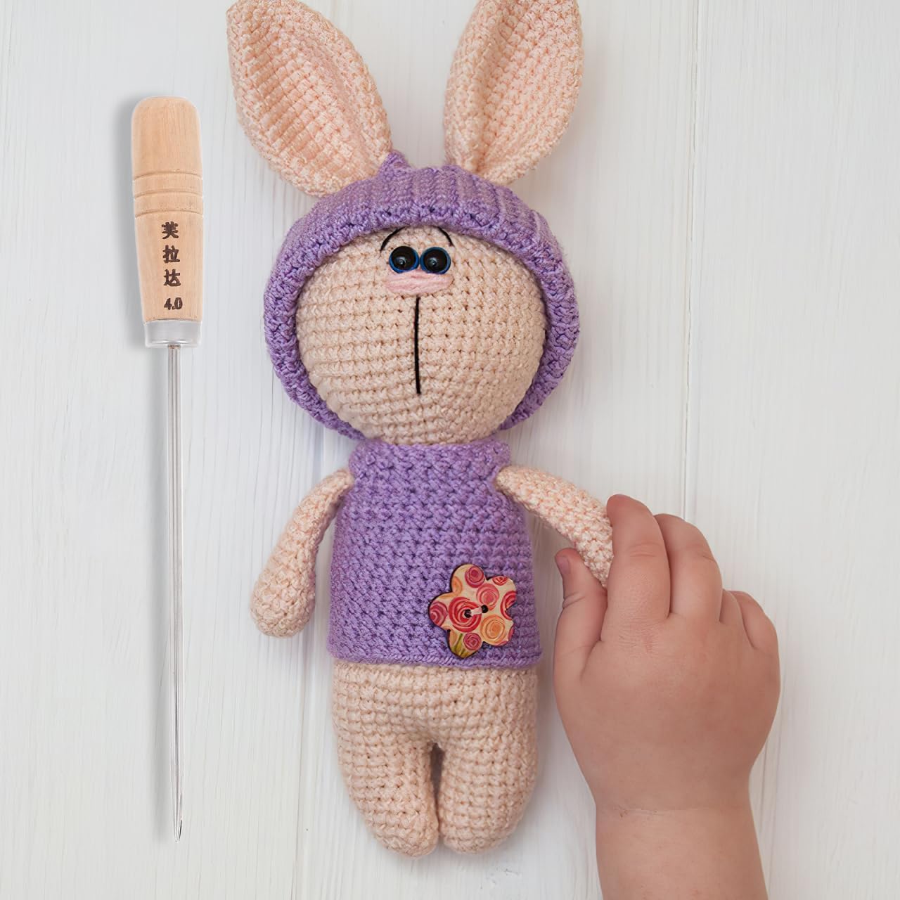 PLAFOPE Doll Stuffing Tool with Ergonomic Handle 9.64In Efficient Manual Filling Awl for DIY Plush Toys Pillows and Crafts Comfortable Grip Sewing Supply