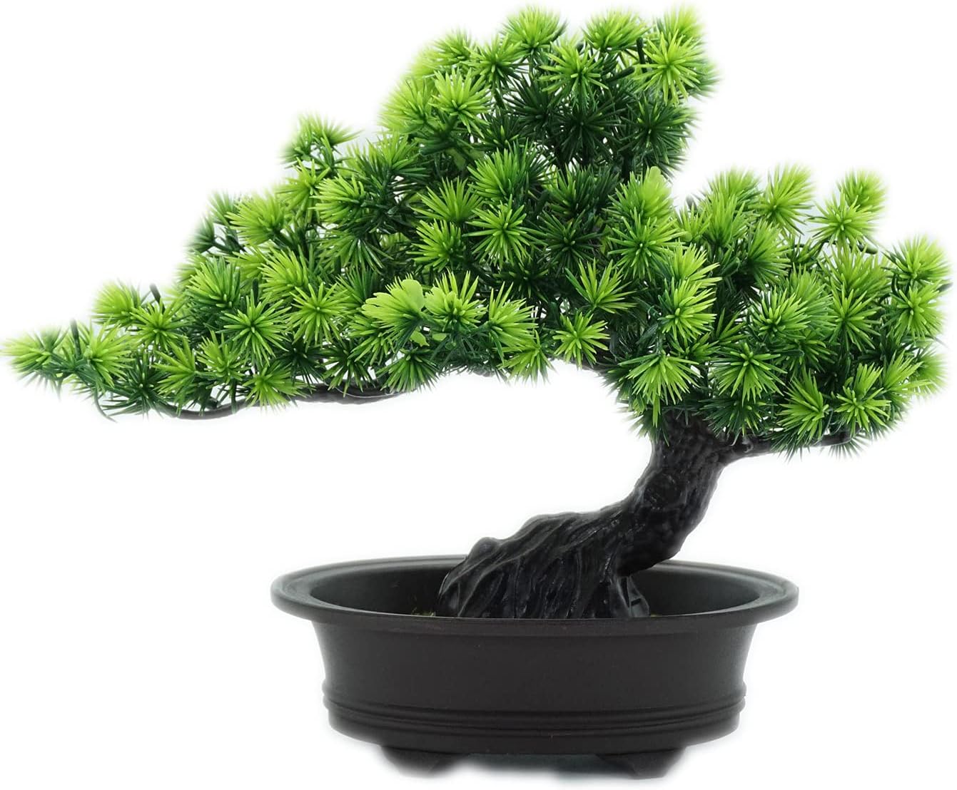 Verve Jelly Artificial Bonsai Tree,9.1INCH Simulation Pine Tree Potted Plant