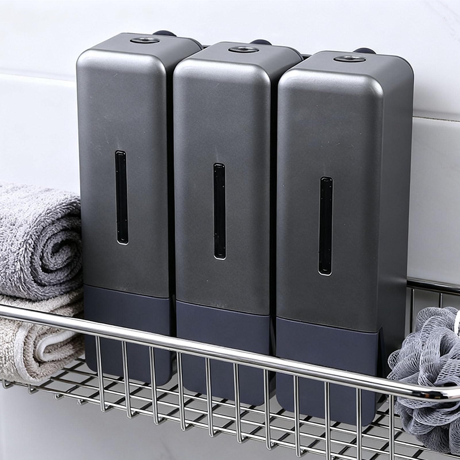 Marhynchus Distributore di Sapone Liquido 3 Scomparti, 250ml, per Bagno e