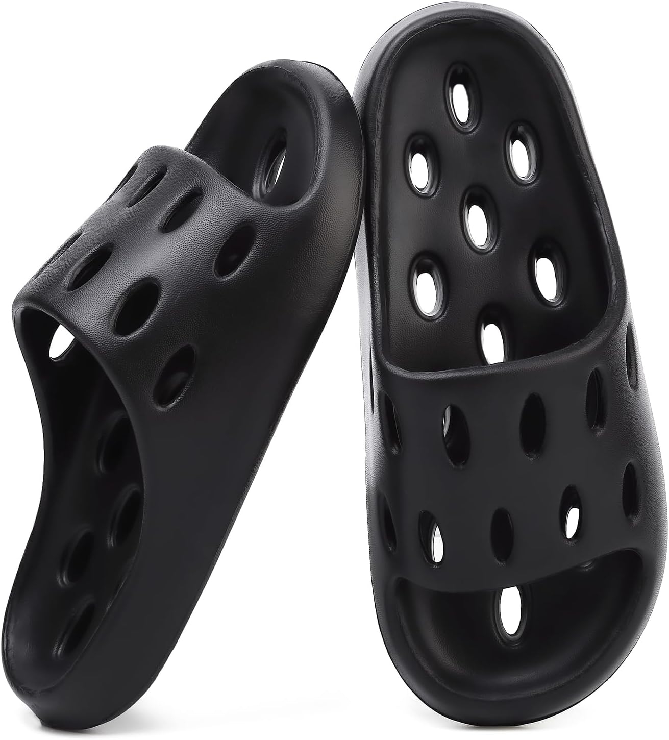 FINLEOO Shower Shoes for Women with Drain Holes Quick Drying Pool Slides Lightweight Beach Slide Sandals
