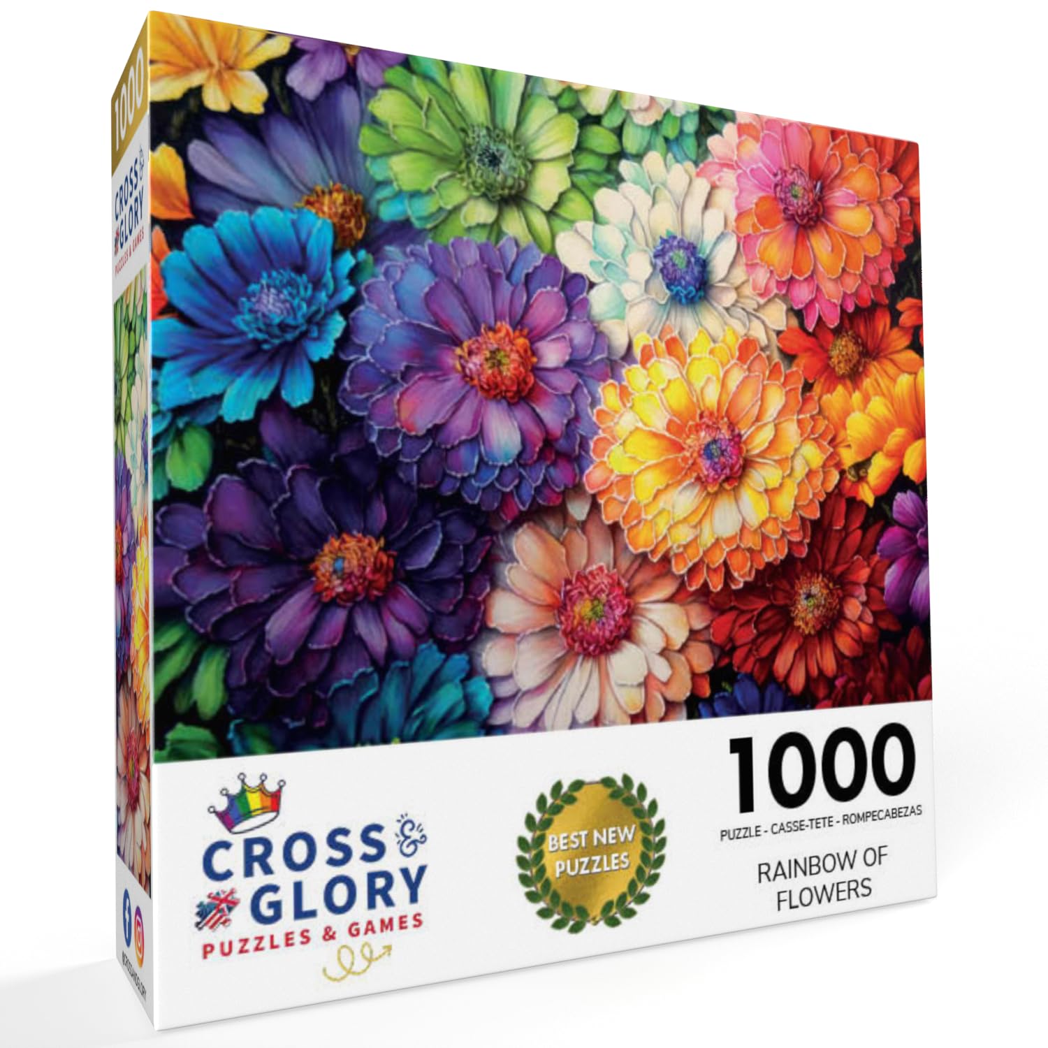 Amazon.com: Cross & Glory - Rainbow of Flowers - 1000 Piece