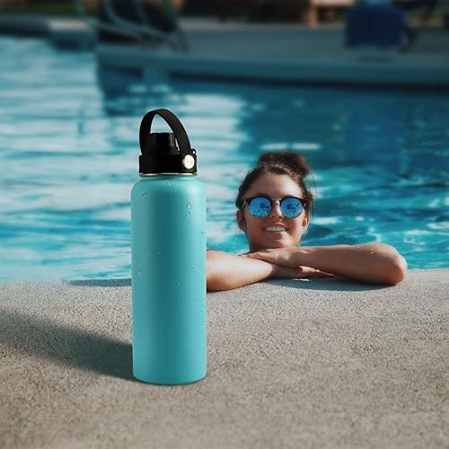 Miniatura 5 de WishDirect Tapa de boca ancha con mango flexible compatible con Hydro Flask de 12161820324064 onzas, se adapta a Simple Modern, Takeya, Iron Flask,