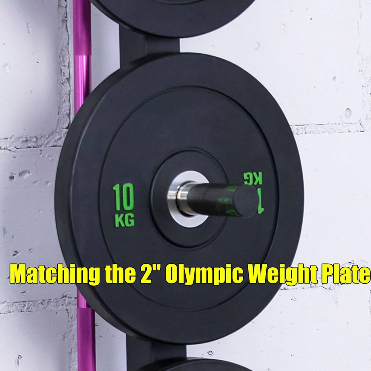 Heavy Duty Wall Weight Plate Holder and Barbell Holder, Wall Mounted Weight Plate Holder, Bumper Plate Storage for Home Gym, Fit 2" Weight Plates