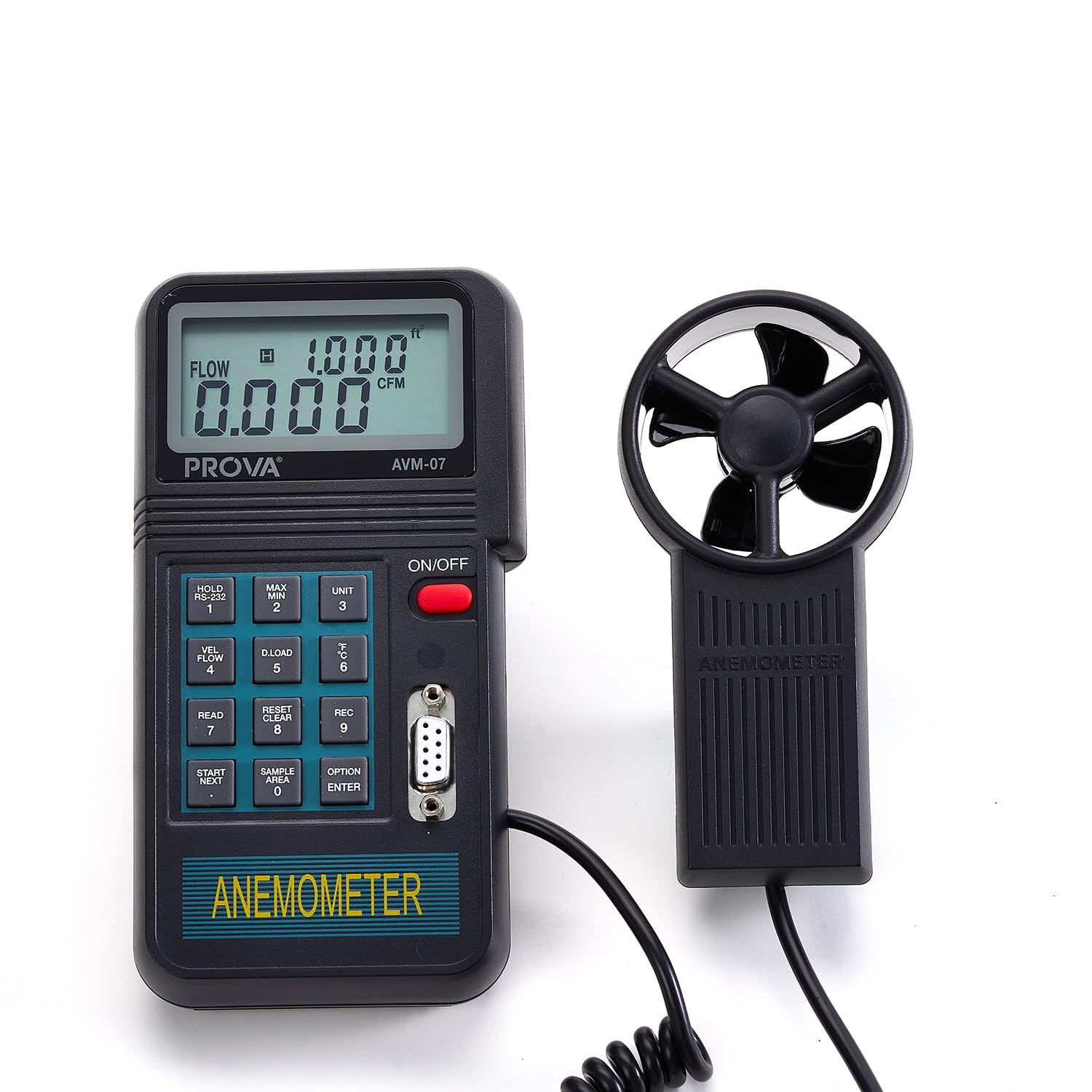 Taiwan Quality PROVA AVM-05 07 Anemometer High Sensitive and Accurate HVAC Anemometer Measures Wind Speed Wind Flow Wind Temp Tester CFM Air Flow Velocity Meter(AVM-05)