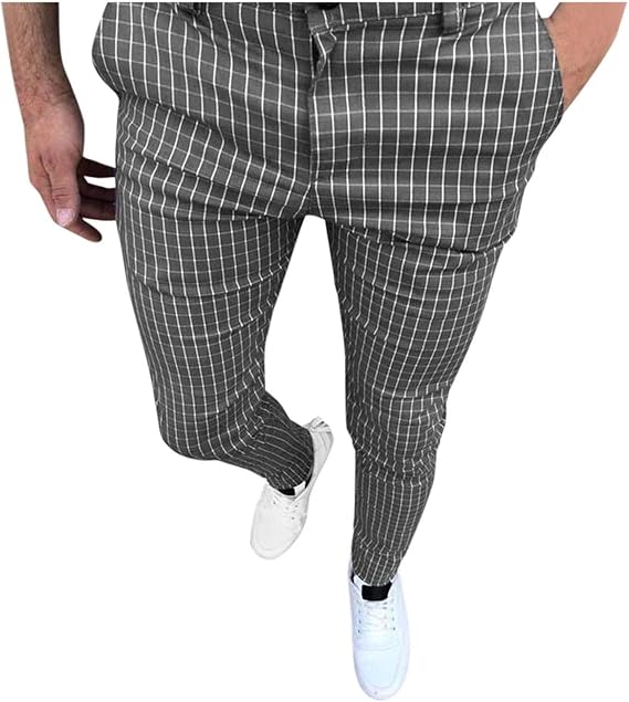stretchy plaid pants