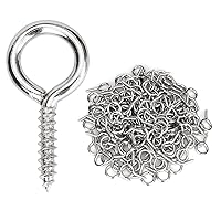 Vista 16 de Aovchei Tornillos de Ojo, 50 Piezas de 1 Pulgada de Largo, Ganchos de Tornillo de Acero Inoxidable 304, Pernos de Ojo Autorroscantes
