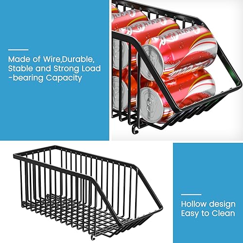 Miniatura 2 de Organizador de latas de soda de 4 unidades, organizador de latas apilable para despensa, almacenamiento de refrescos, dispensador de latas de soda