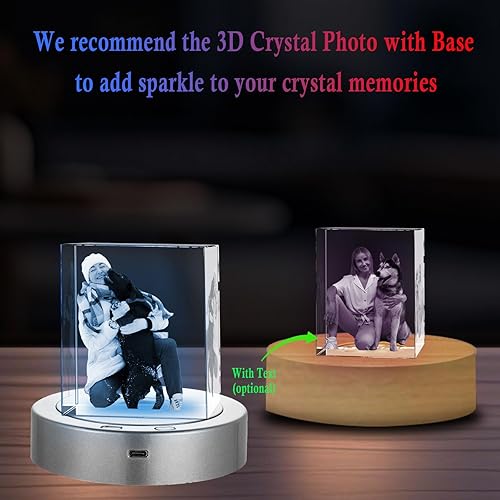 Miniatura 2 de Regalos conmemorativos personalizados para mascotas, marco de fotos de cristal 3D de perros o gatos, marco de fotos grabado con láser personalizado