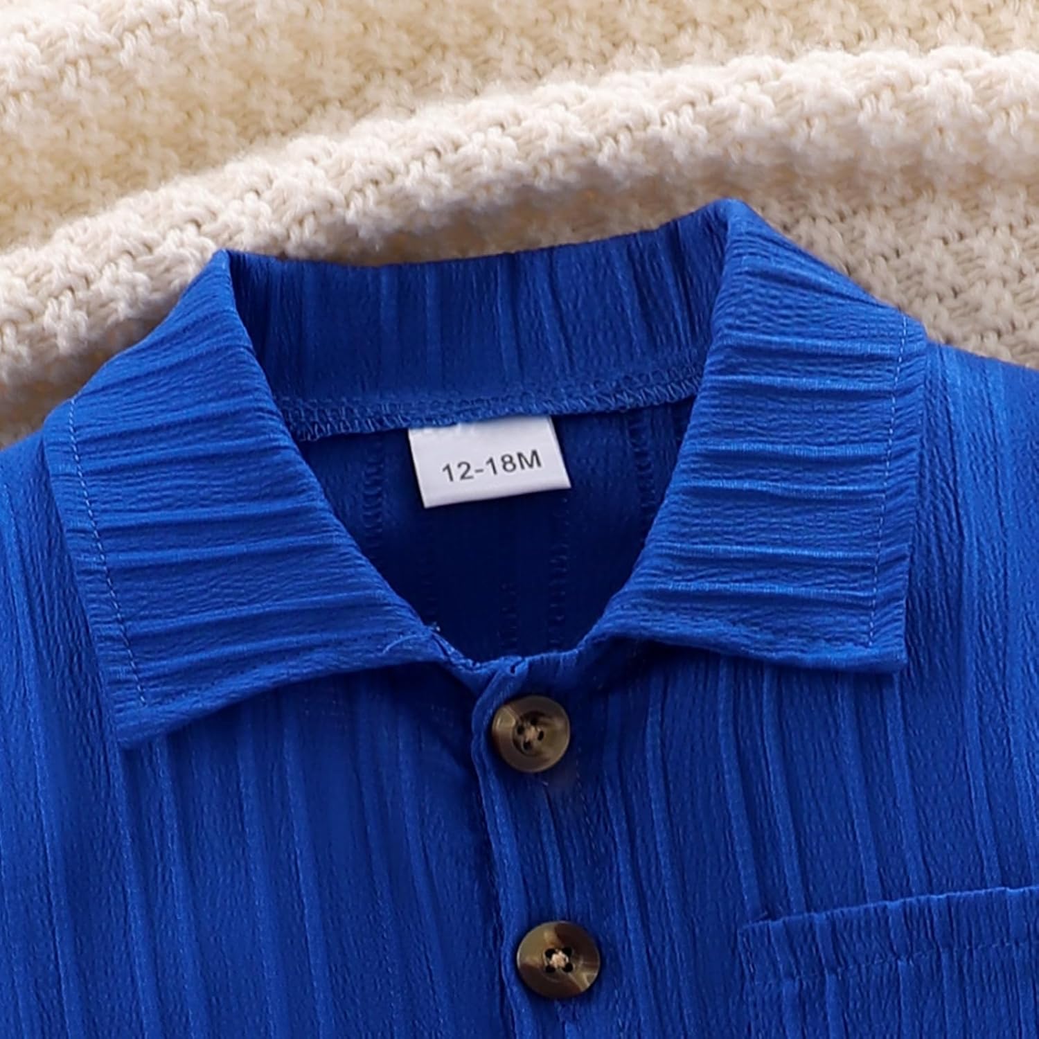 Toddler Baby Boys Clothes Ribbed Button-Down Shirt Tops +Shorts Pocket Outfit 2 PCS set 12 Months-5T Without Tee - Image 4