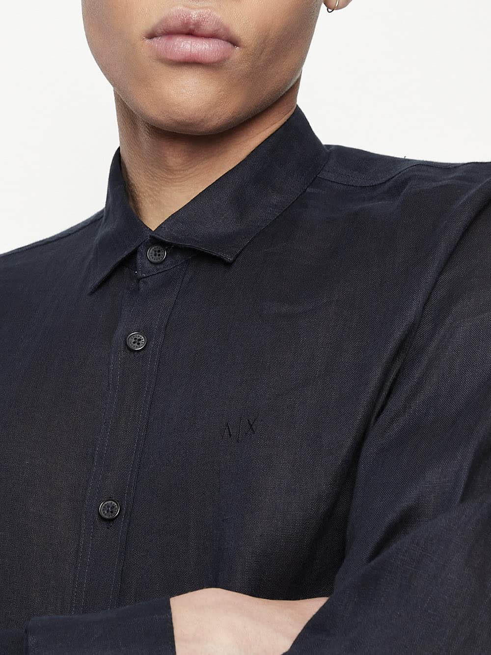 Armani Exchange Regular, Sur Ton Embroidered Logo Camisa de los Hombres