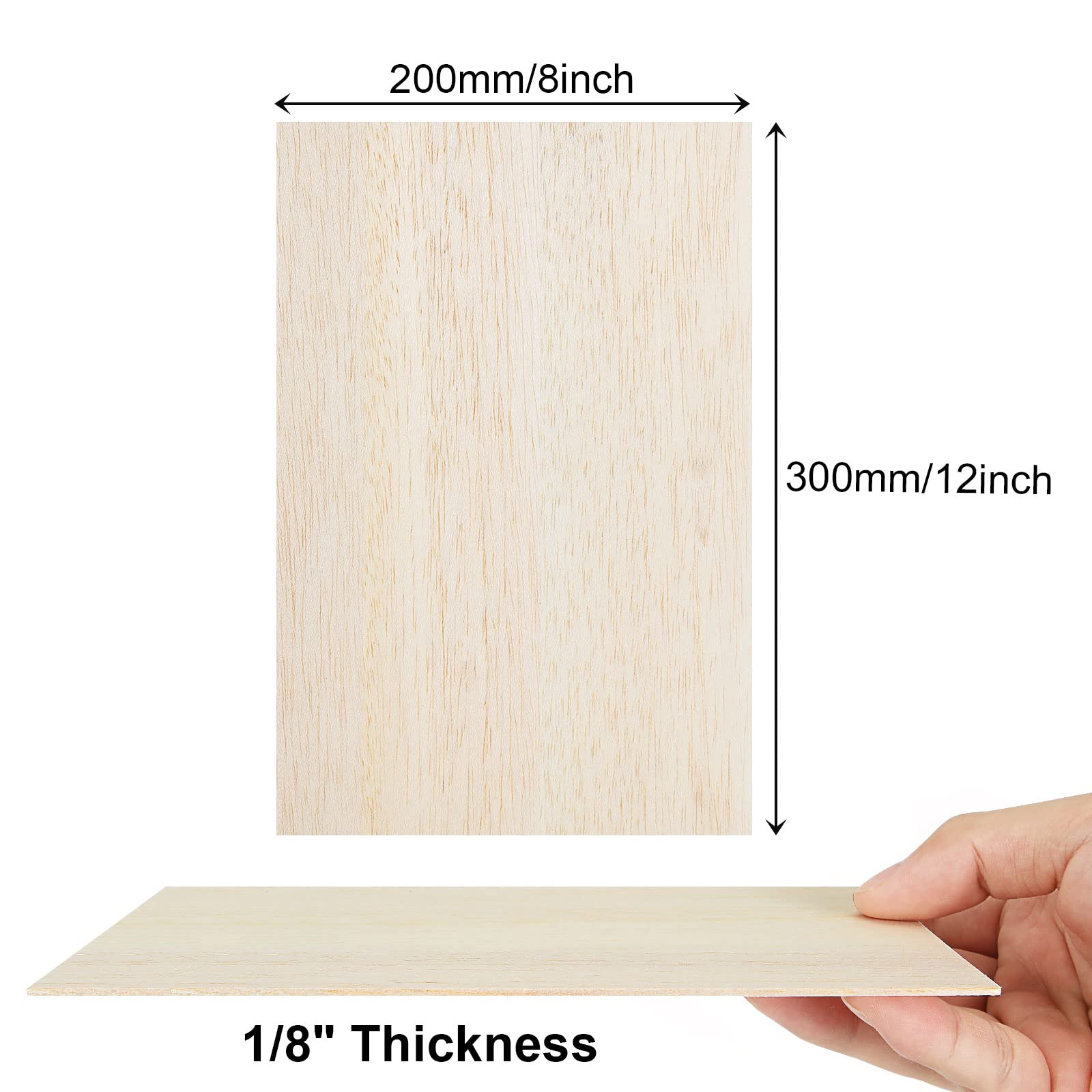 Plaques De Bois De Balsa - Lot De 12 - 100x200x1.5 Mm - Contreplaqué Brut Pour Modélisme Et Bricolage - 10