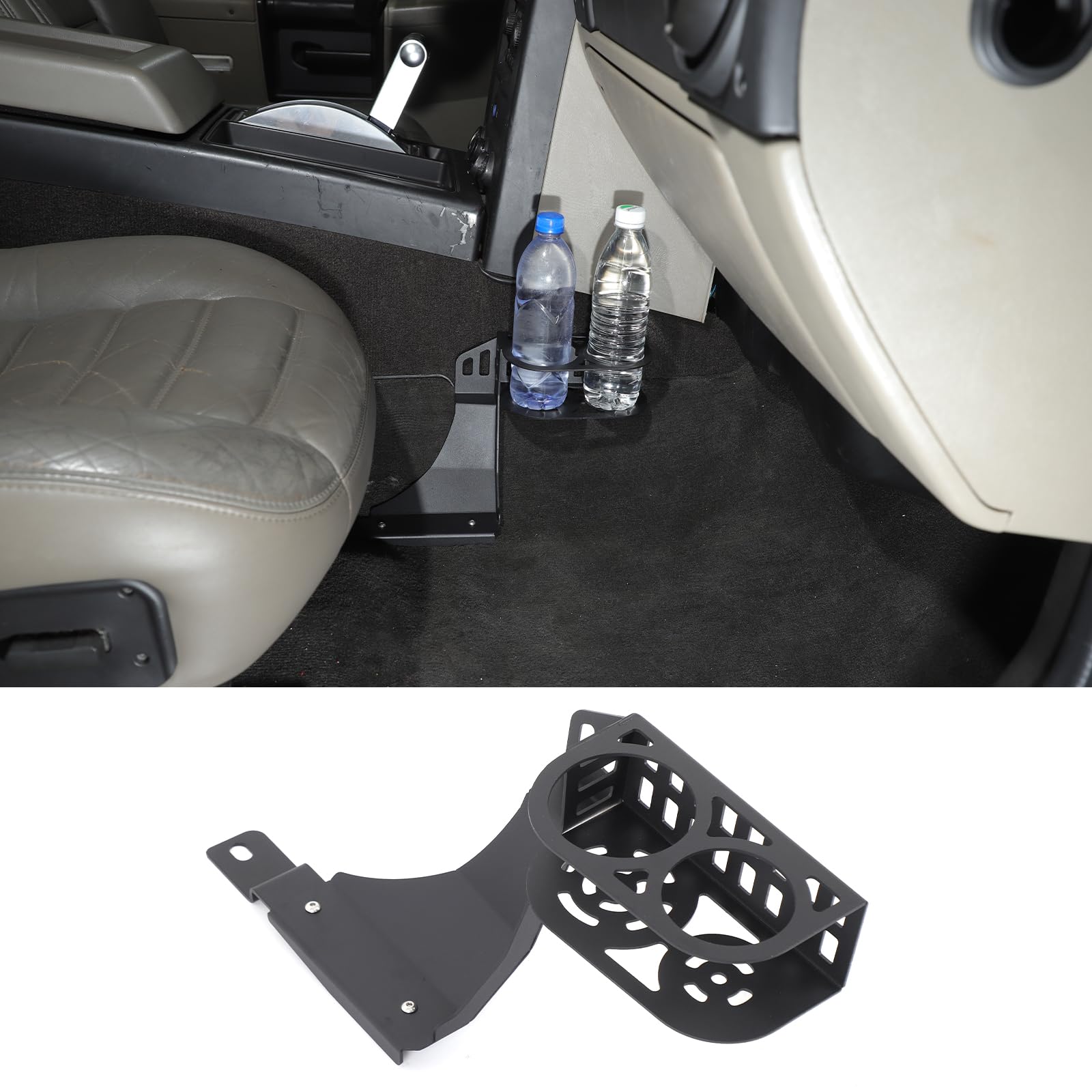 Center Console Co-Pilot Seat Expansion Cup Holder for Hummer H2 2003-2009 Accessories Copilot Underseat Dual Cup Holder Expander Bracket Passenger Side Seat Base Drink Stand Adapter Aluminium Alloy