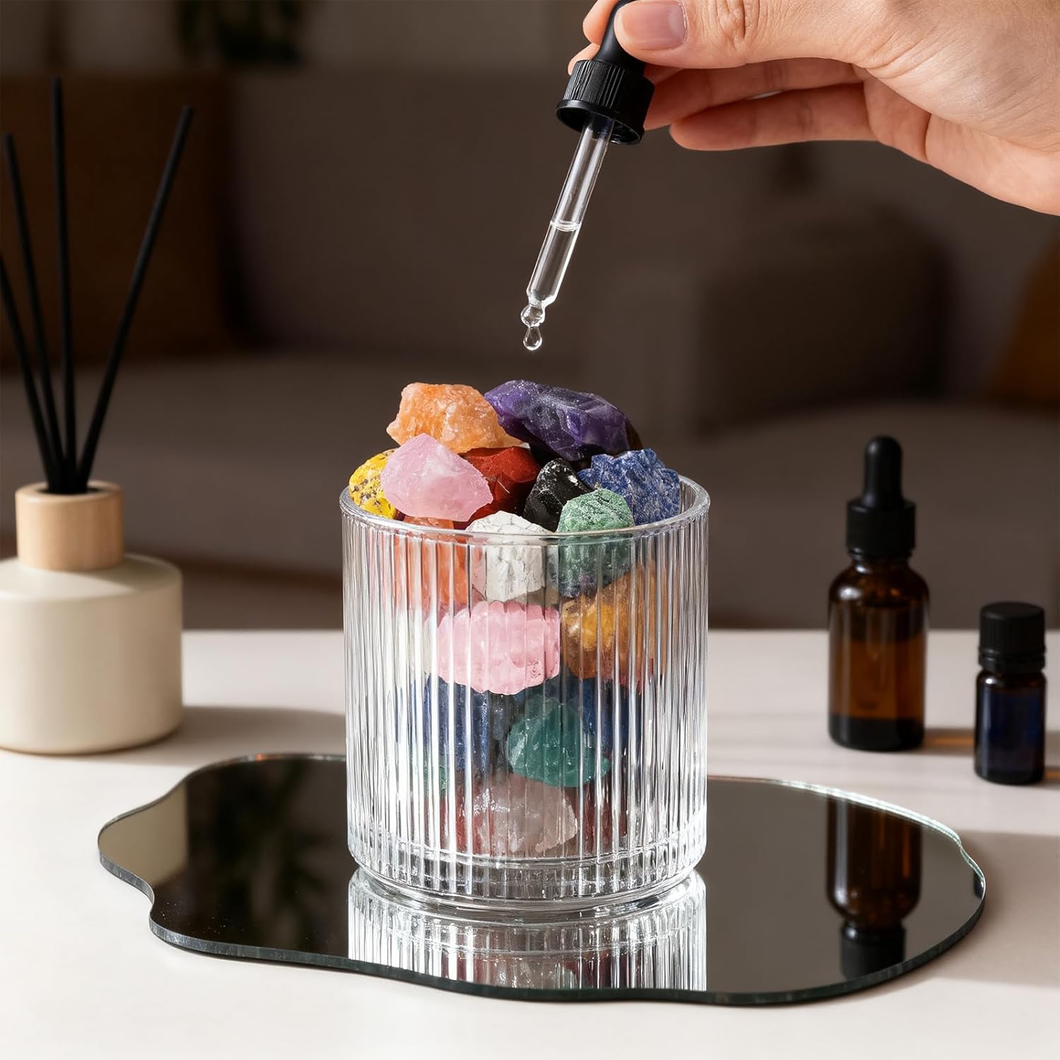 1 lbs Assorted Raw Crystals Bulk Colorful Healing Crystals and Stones,1" Large Gemstones for Tumbling Cabbing Fountain Decorative Reiki - Image 6