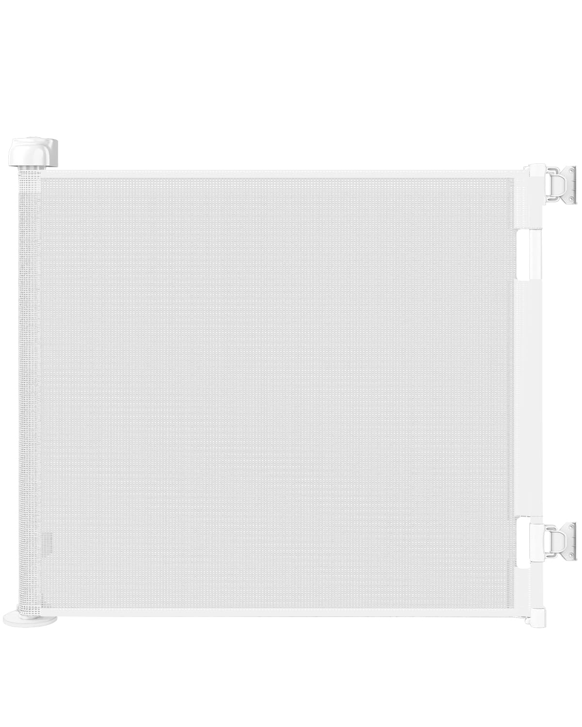 Retractable Baby Gates for Stairs, Mesh Dog Gate for Doorways, 33.6" Tall, Expands to 55" Wide,Pet Safety Essential Fit for Baseboards, Wide Toddlers Gates for Hallways, Indoor & Outdoor,White