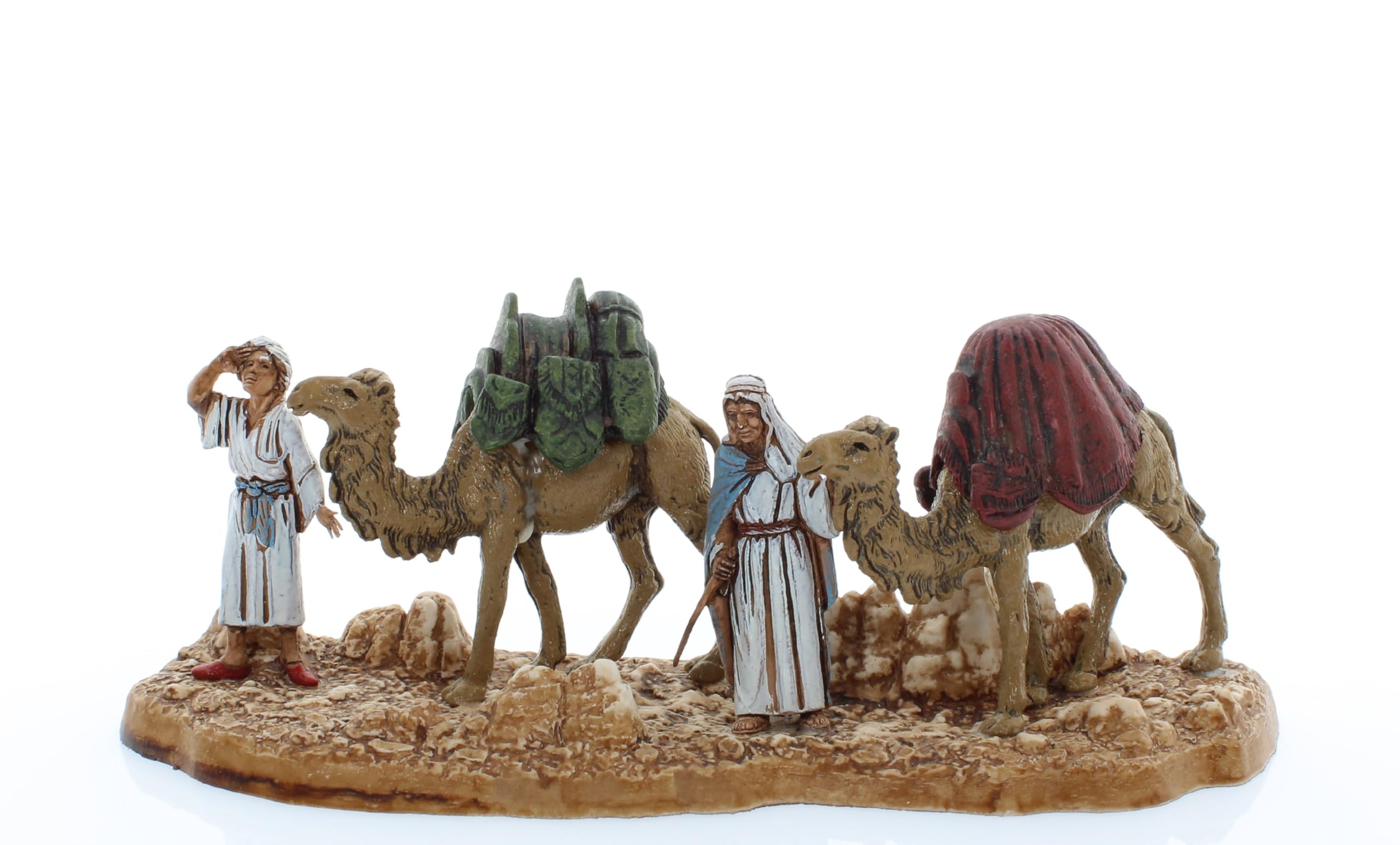 Moranduzzo Set mit 4 Hirten Geeignet für Krippe 6 cm Maßstab 1:32 – MINI 6 – Unzerstörbare Figuren, Stil des 18. Jahrhunderts, Handbemalt, Bildhauer M. Landi, Hergestellt in Italien