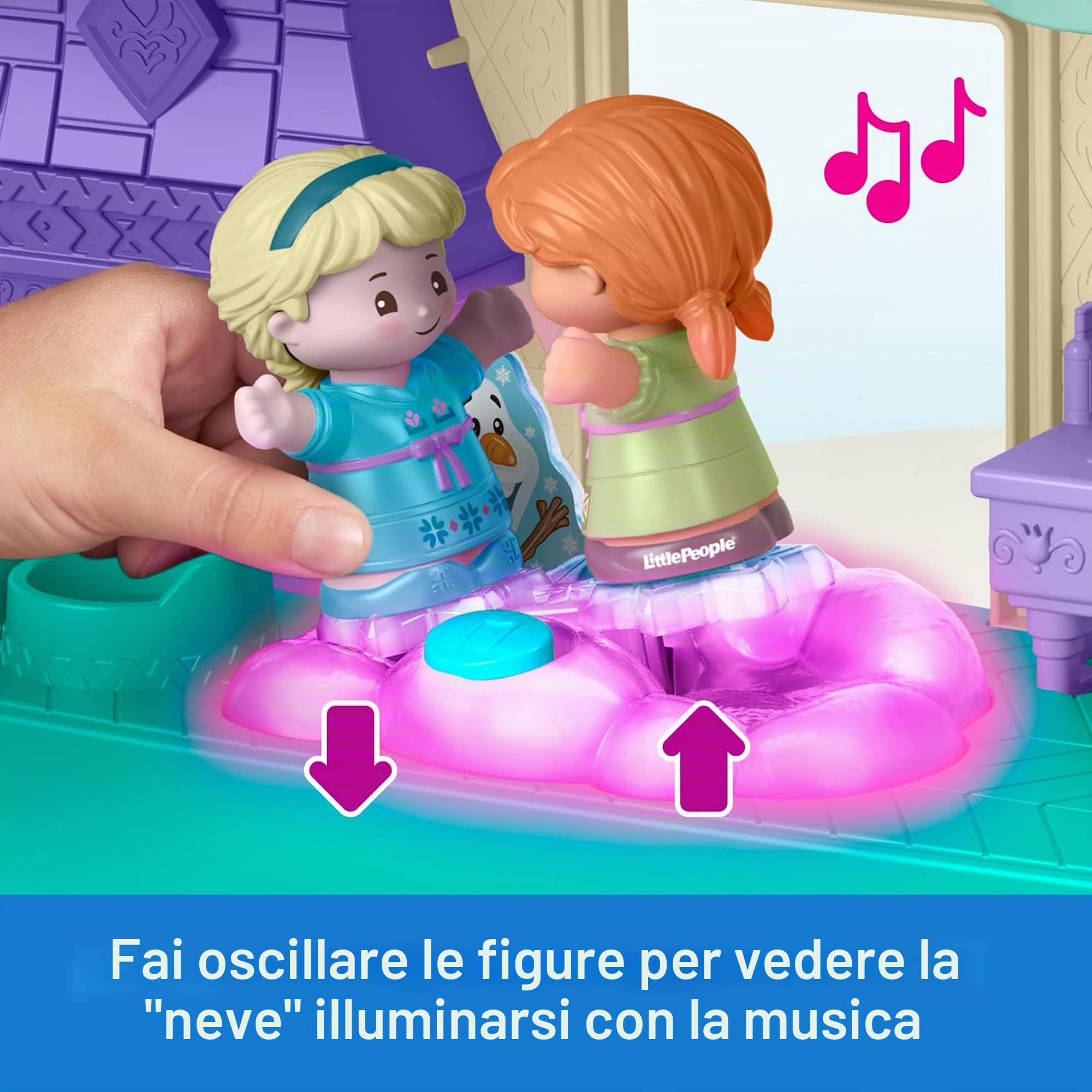 Fisher-Price Little People Disney Frozen Arendelle Castle Playset | Figure di Anna ed Elsa incluse, luci e suoni per fingere di giocare, giocattolo per bambini dai 18 mesi in su