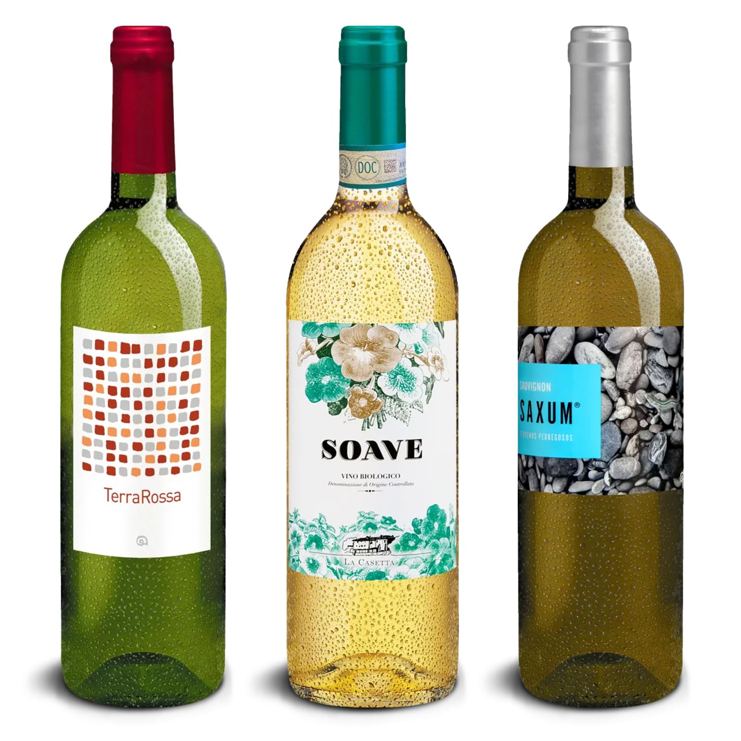 DELINAT – Wein Probierpaket Natürlich Weiss – Weißwein trocken & halbtrocken – Weinset mit Bio Wein aus Italien, Deutschland und Spanien, vegan (3 x 0,75l)