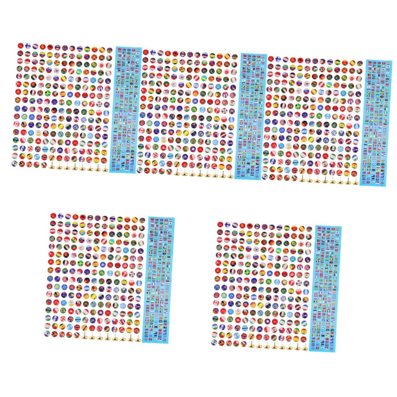 NUOBESTY 5 Ensembles Drapeau Punaise Goupille Épingle Musette Box Domotique Boites Bouton Punaises, ES Carte ES ES e en Liège e De Bureau Acier 200 Pièces * 5