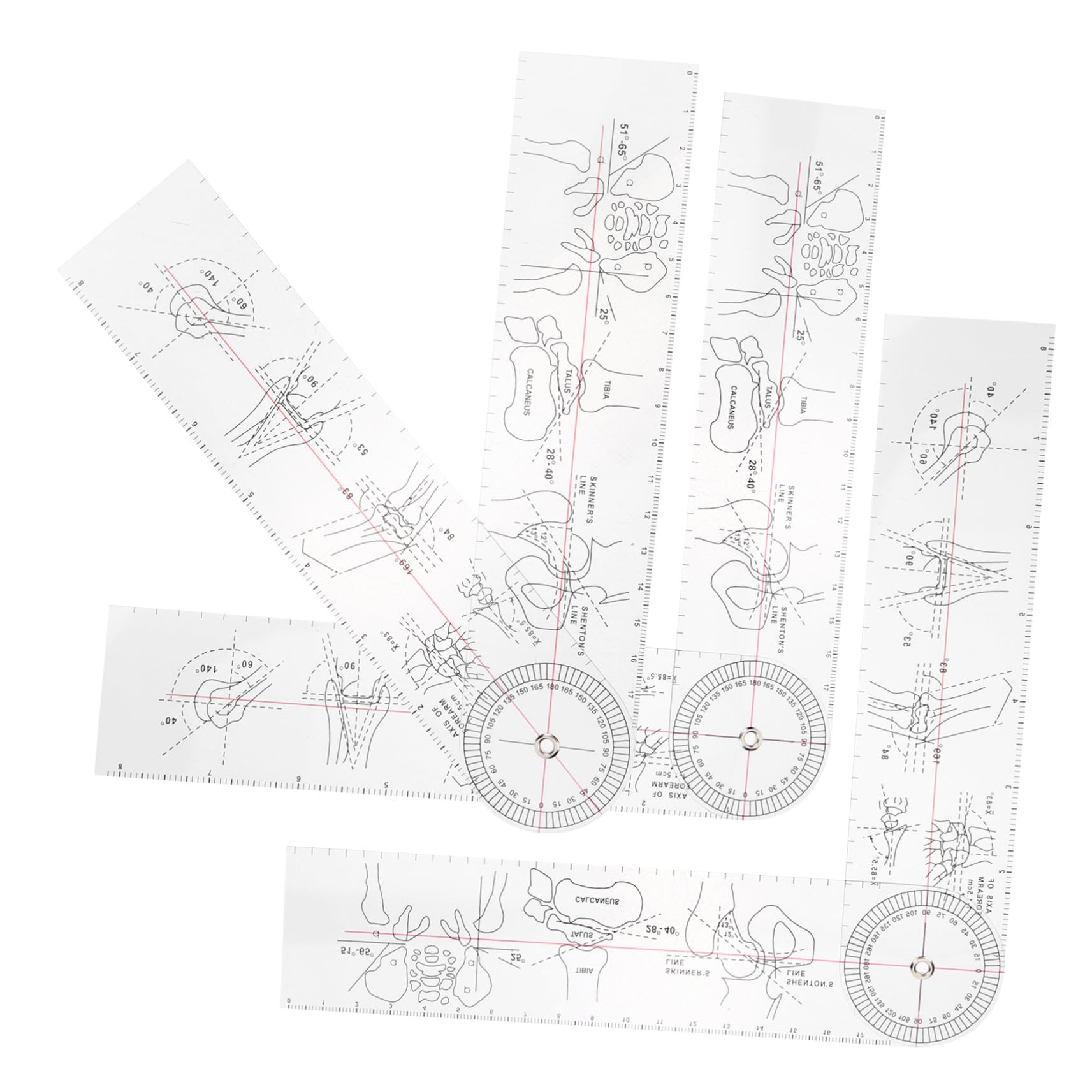 IWOWHERO Small Goniometer Protractor Medical Ruler Right Angle Ruler for Angled Scale