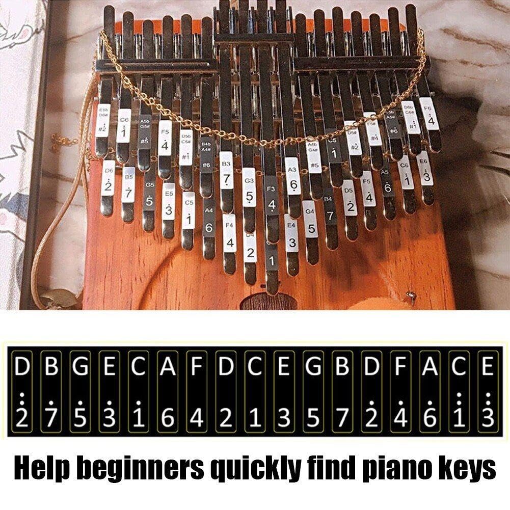 3 Set Kalimba-daumenklavier-notenaufkleber Für Anfänger, Musikalisches Geschenk Und Kalimba-Skala-Aufkleber, Percussion-Dekoration
