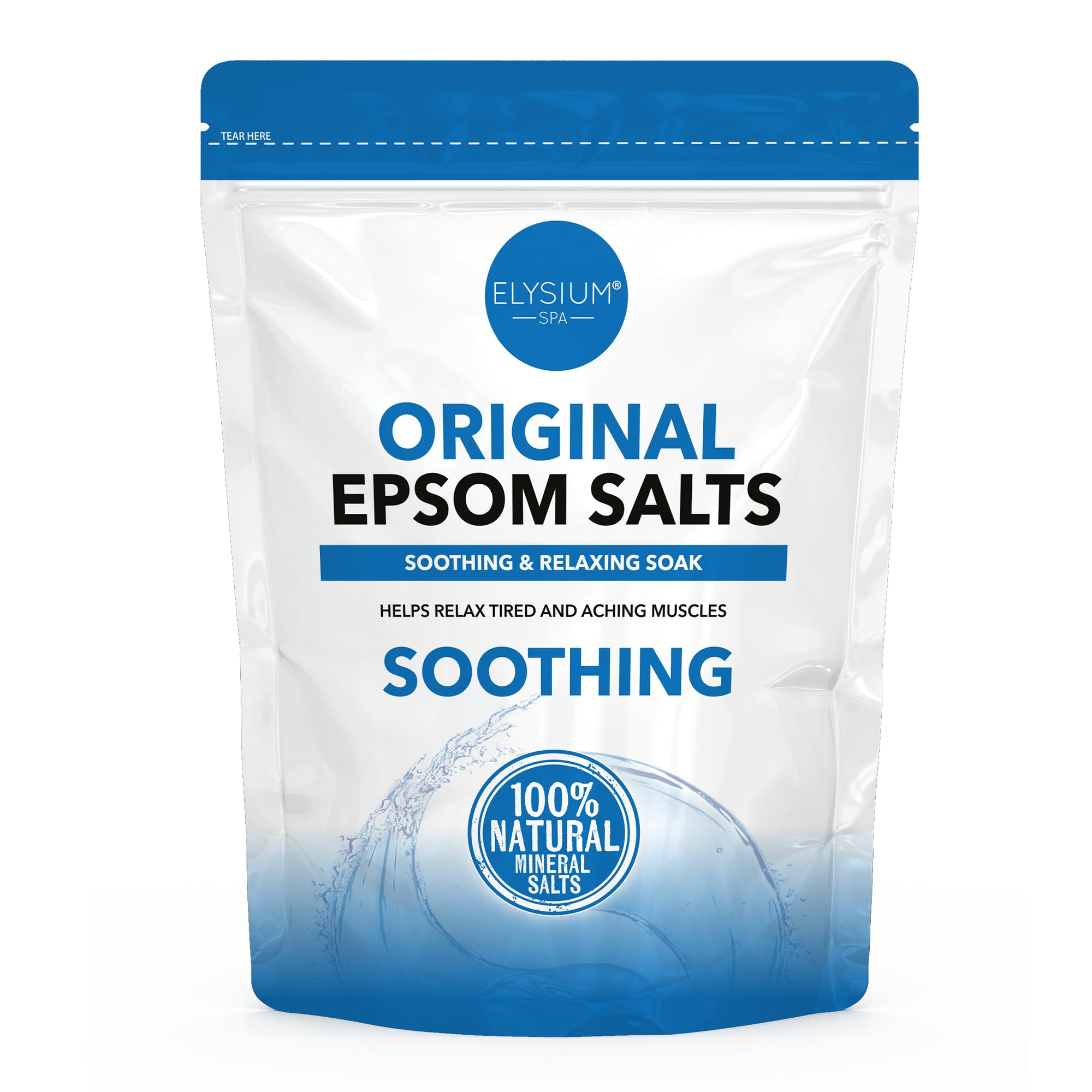 Elysium Spa Natural Original Epsom Salts, White, 450 G