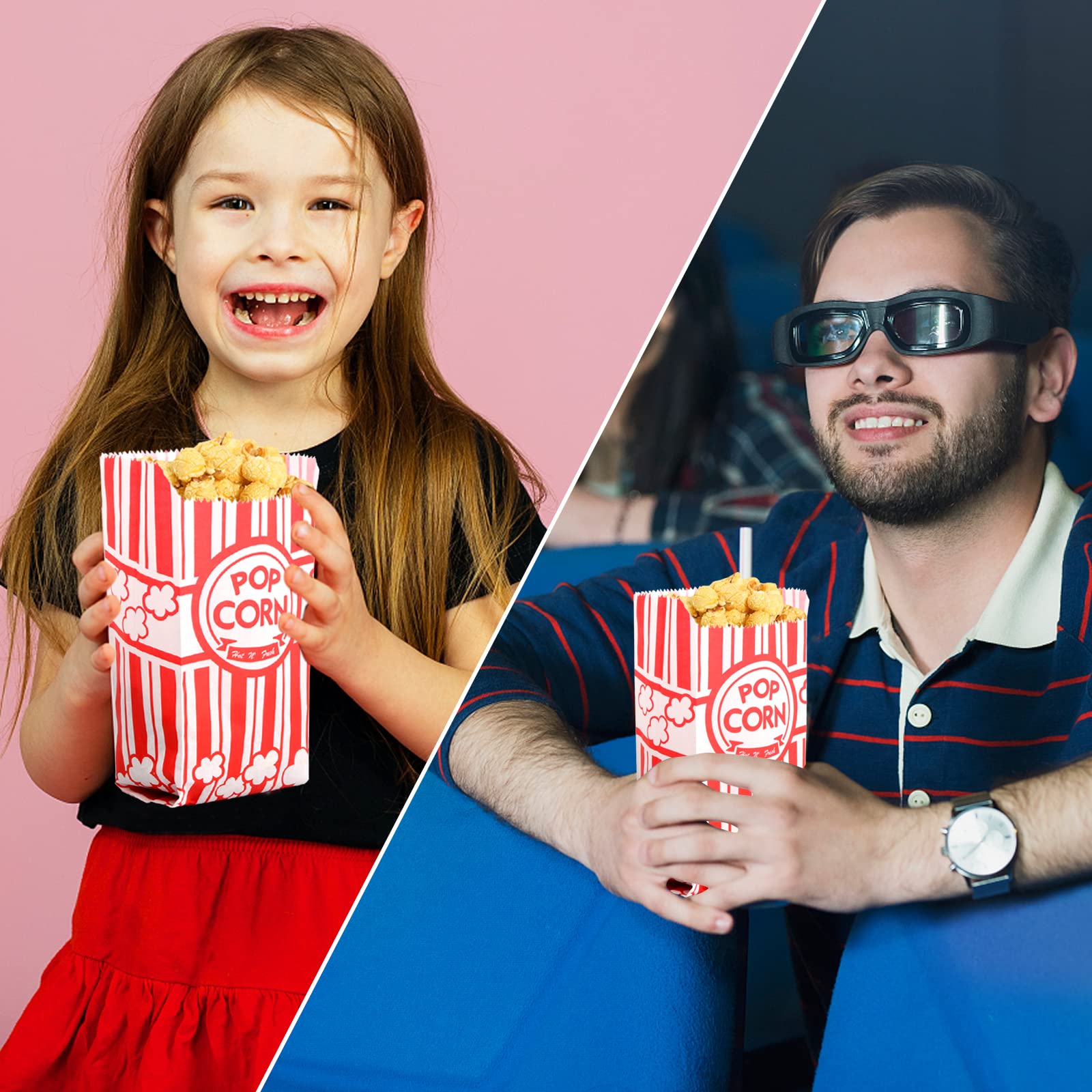 202 Pcs Juego de Palomitas de Maíz, Bolsa para Palomitas de Maíz, Pala para Patatas Fritas, Esparcidor de Polvo Acero Inoxidable con Asa para Cine en Casa, Herramientas de Filmación