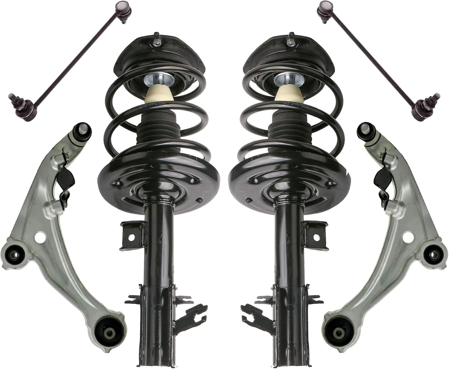 6pc Front Struts Lower Control Arms Sway Bar Links Suspension Kit