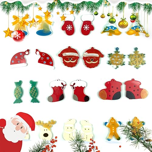 Miniatura 2 de Moldes de resina de Navidad, moldes de resina de Navidad de silicona para aretes, llaveros y adornos, moldes de Navidad para hornear resina,